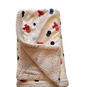 Walt Disney Hidden Mickey Plush Mickey‎ Mouse White Multicolor Blanket 29" x 37"